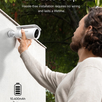 Baseus Security S1 Outdoor Camera Solar Wireless Wifi Solocam Forever Power with Sunlight-Tracking System 2K Clarity 145° FOV
