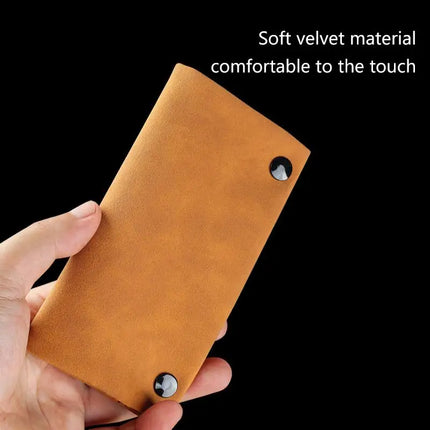 (Ce14)Frosted Leather Hand Cigarette Bag Foldable Storage Bag Handmade Tobacco Lighter Pouch Tobacco Moisturizing Bag