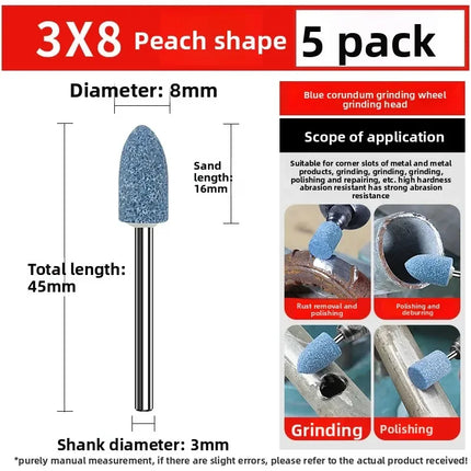 Small grinding wheel grinding head Blue corundum 3mm metal rust removal polishing electric grinding head