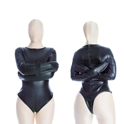 Adult Bold Open Cup Jumpsuit Sex Toy Kits with Unisex Forced Restraint Hood Mask for Couple Muscle Recovery Erotic Lingerie