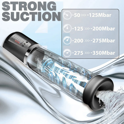 Electric Penis Enlarge Vacuum Pump With 4 Suction Intensities Penis Enlargement Extend Pump Air Pressure Device Sex Toys For Men