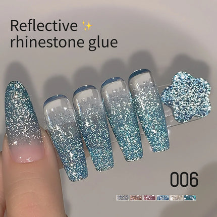 Super Sparkling Silver Nail Gel DIY Reflective Crushed Diamond Bounce Nail Gel Internet Famous Popular for Salon Special Use