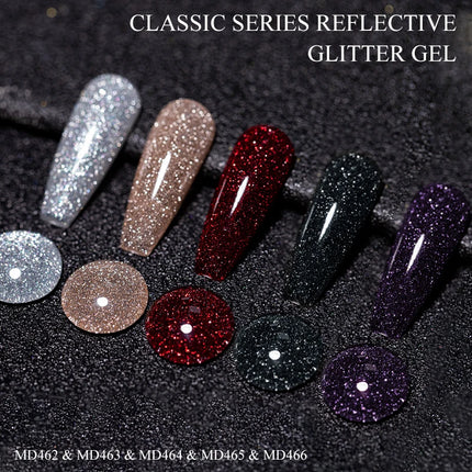 8ml Reflective Glitter Gel Nail Polish Nail Art Shiny Effect Semi Permanent UV  LED Gel Varnish Manicure DIY Nail Supplies