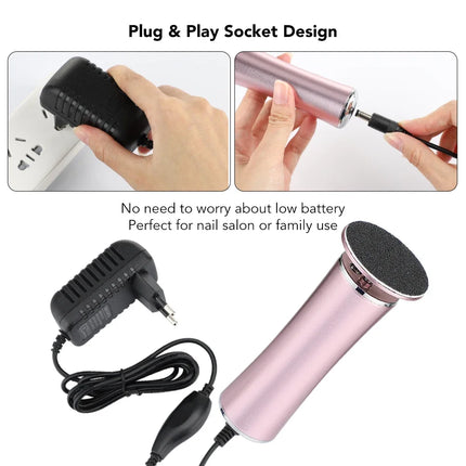 Electric Foot Callus Remover Foot Care File Leg Heels Remove Dead Skin Pedicure Tool Set Foot Grinder & Replacement Sandpaper