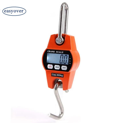 300kg Crane Scale Electronic Stainless Steel Industrial Heavy Duty Hook Scales Digital LCD Hanging Loop Weight Balance kg/lb/N