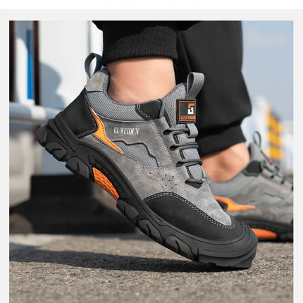 Men Safety Work Shoes Plastic Toe Safety Boots Fashion Lightweight Comfort Working Sneakers Anti-puncture Indestructible Shoes