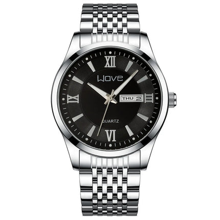 UTHAI Men's Watch High End Calendar Luminous Steel Wristband Fashion Trend Classic Business Quartz Watch Clock Gift
