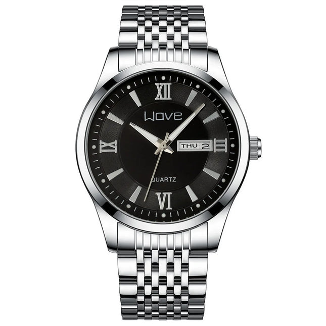 UTHAI Men's Watch High End Calendar Luminous Steel Wristband Fashion Trend Classic Business Quartz Watch Clock Gift