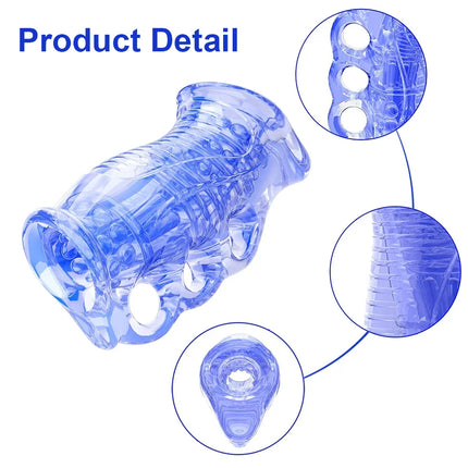 Manual Male Masturbator Open-Ended Pocket Pussy Blowjob Glans Trainer Penis Sleeve Ejaculation Delay Simulation Sex Toy for Men