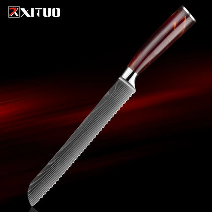 XITUO 1-8Piece Kitchen knife Set 7Cr17Mov Stainless Steel Chef Knife Ultra Sharp Santoku Cleaver Utility Knife Cooking Knives