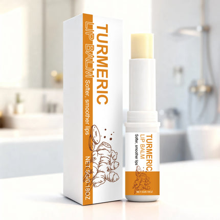 Turmeric Lip Balm Moisturizer Anti-Cracking Remove Dark Lightening Melanin Lip Gloss Exfoliating Soothing Hydrating Lip Stick