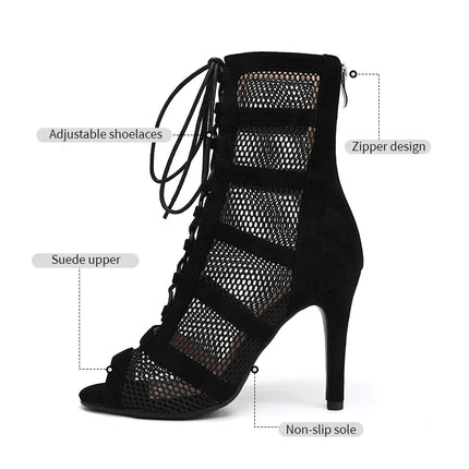 DKZSYIM Dance Boots Latin Women Ballroom Dance Shoes Ladies Girls Soft Soles Tango/Salsa Dance Shoes Sexy Thin Heel 7cm-11cm