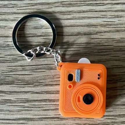 Portable Mini Camera Keychain Metal Key Ring Lightweight 3D Print Camera Pendant Decorative Multipurpose Bag Hanging Ornament
