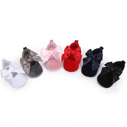 Spring and Autumn Baby Butterfly Knot Fashion Fluffy Princess Shoes 0-1 Year Old Baby Shoes Sneakers