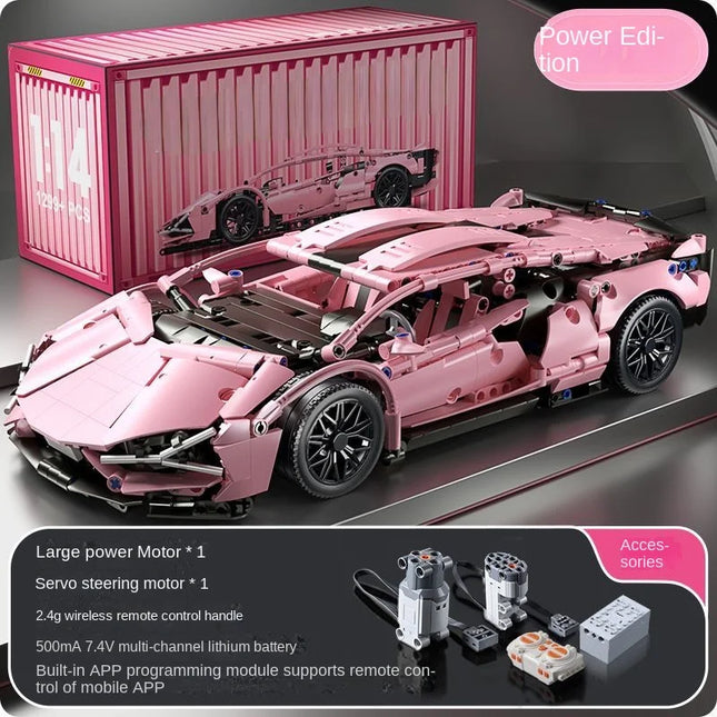 1299 PCS Tech 1:14 Pink Racing Sports car building blocks Assemble brick car toys for girls birthday presents Christmas presents
