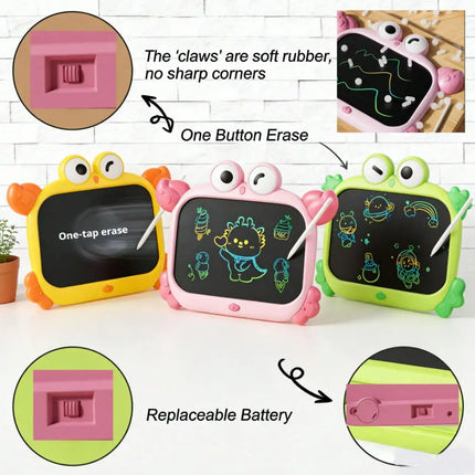 Kids LCD Drawing Tablet, Colorful Eye Protection Writing Board, One Touch Erase Cartoon Educational Graffiti Toy Birthday Gift