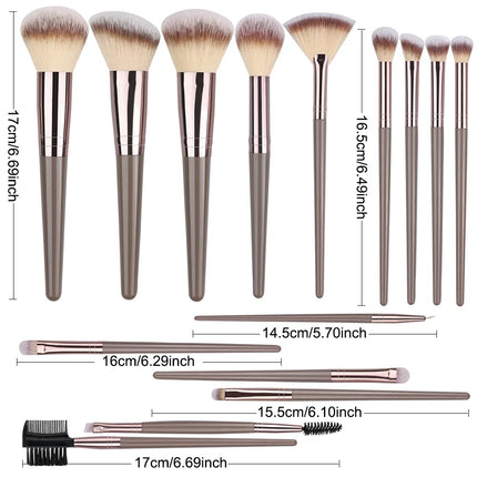 Professional Makeup Brushes Set 1-15Pcs Foundation Powder Contour Highlight Concealer Eyeshadow Brow Blending Brush Kabuki Tools