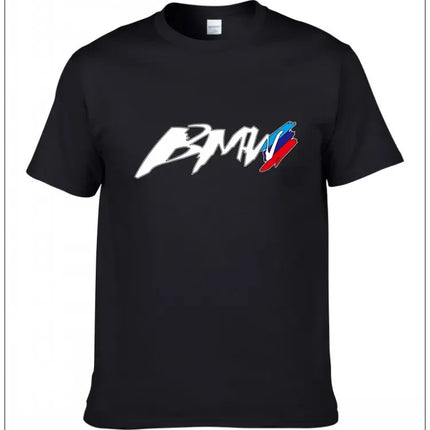 BMW Official Summer Short-sleeved T-shirt Car Classic Simple Logo Men's Women's Clothing Printing Pure Cotton Fashion High-end