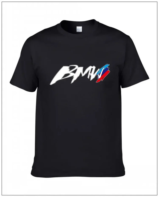 BMW Official Summer Short-sleeved T-shirt Car Classic Simple Logo Men's Women's Clothing Printing Pure Cotton Fashion High-end