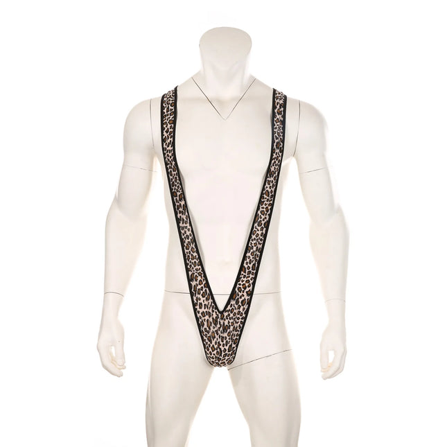 Sexy Men's Erotic Lingerie Swimsuit Straps Borat Mankini One-Piece V Sling Stretch Singlet Bodysuit Panties Stretch