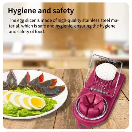 Multifunctional Egg Slicers Stainless Steel Slicer Fancy Splitter Egg Cutting Tool Home Two In One Egg Cutter Kitchen Gadgets
