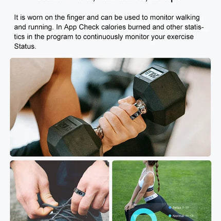 Smart Ring with Skin Temperature Measure,Message Call Reminder,Sport Health Sleep Monitor,IP68 5ATM,Music Video Control Function
