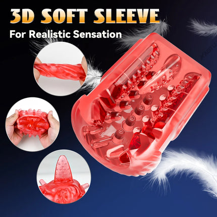Automatic Male Masturbator Telescopic Rotation Men Masturbation Cup LCD Digital Simulation Blowjob Masturbator Sex Toy for Men