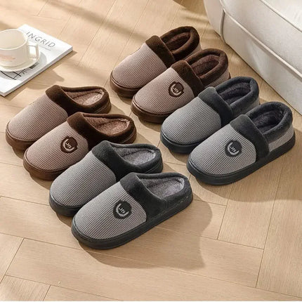 2023 New Winter Fleece-lined Cotton Slippers For Men Women Home Use Non-slip Thick Bottom Indoor Outdoor Wear Couples Warm