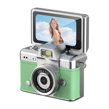1.47 Inch Screen Thumb Keychain Camera 180° Flip Screen Neck Strap Design Retro CCD Mini Digital Camera Support Memory Card