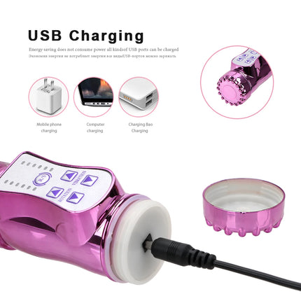 Automatic Stretch Rotate Vibrators For Women Clitoris Stimulator Vaginal Anal Plug Fake Dildos Female Masturbator Sex Toys Adult