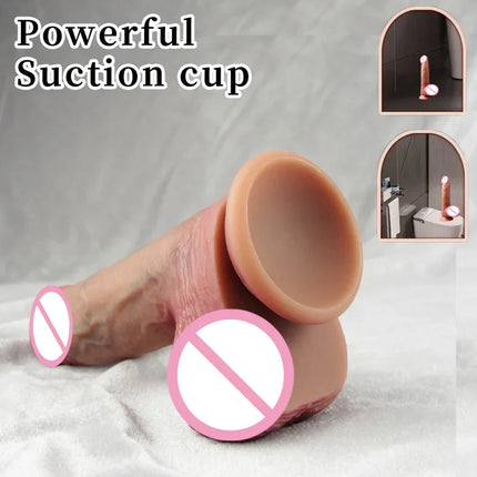 Realistic Squirting Penis Silicone Ejaculation Dildo Large Lifelike Dildo With Sucker Sliding Skin Dildos Anal Sex Toy For Women