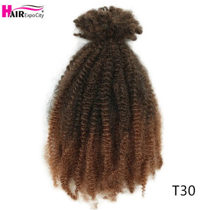 Afro Kinky Curly Bulk Synthetic Braiding Hair 12 inch Protein Fiber Durable Curl Hair Soft Micro Twist Braids Hair  Extensions