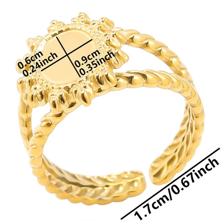 6pcs/lot Gold Plated Stainless Steel Base Rings Settings DIY Blank Knuckle Rings for Women Jewelry Charms Never Fade Wholesale