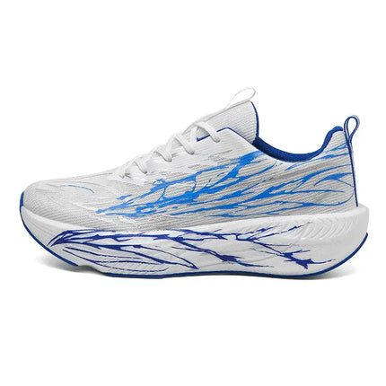 New Couple Sports Shoes Heartbeat Popcorn Carbon Plate Soft Sole Running Shoes for Men Women Fashion Casual Student Sneakers