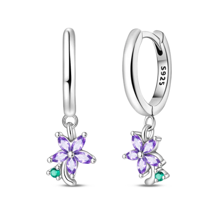 Original Earrings 925 Silver Fruit Series Cherry Strawberry Hoop Earrings Ear Studs Zircon Making Jewelry for Women Girl Party