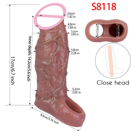 SXXY Close Head Realistic Penis Sleeve Sex Toys for Men Delay Ejaculation Dick Extender For Couples Sex Pleasure Sexshop