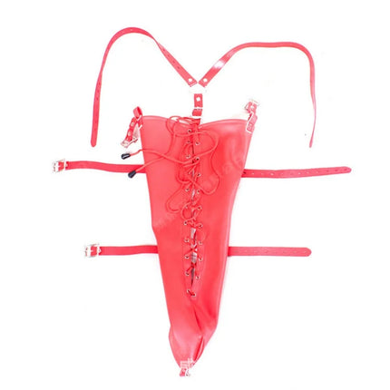 Erotic Games Both Arm Back Bondage Gloves with Adjustable Shoulders Strap Handcuffs for Couple Secure Restraint Adult Sex Toys