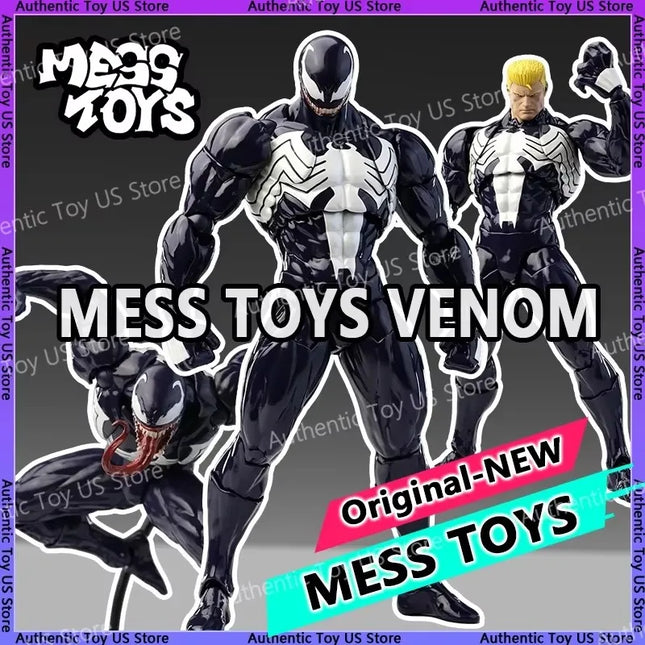 NEW Mess Toys Venom Lethal Neighbor Spider Man Symbiotic Black Suit Messtoys Spiderman Anime Action Figure Model Doll Gifts Toys