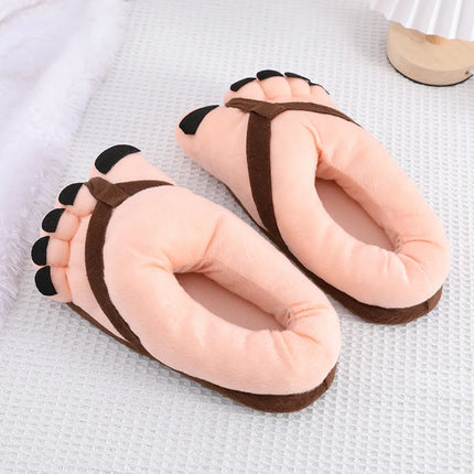 Creative Men Women Winter Slippers Big Feet Creative Couples Funny Slippers House Slides Home Soft Warm Cotton Slider