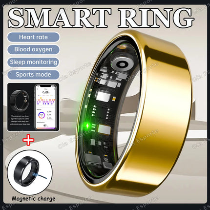 2026 Smart Ring Blood Pressure Heart Rate Sleep Monitoring Smartring IP68 & 5ATM Waterproof Multi-sport Mode Smartring Man Women