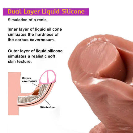4Sizes Soft Realistic Anal Thick Dildo Couples Huge Double Silicone Penis Suction Cup Cock Woman Vaginal Masturbation Adult Toys