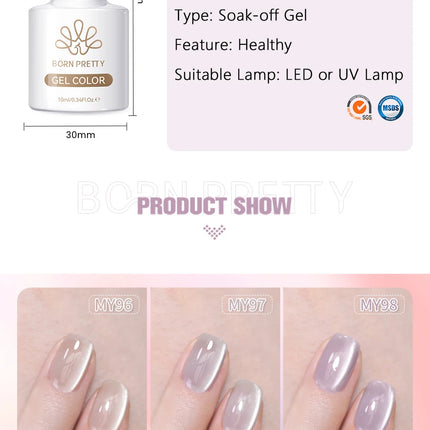 BORN PRETTY 10ml Silver Water Light Cat Magnetic Gel Nail Polish Nail Supplies Vernis Semi Permanent Gel for Fall Winter Nails