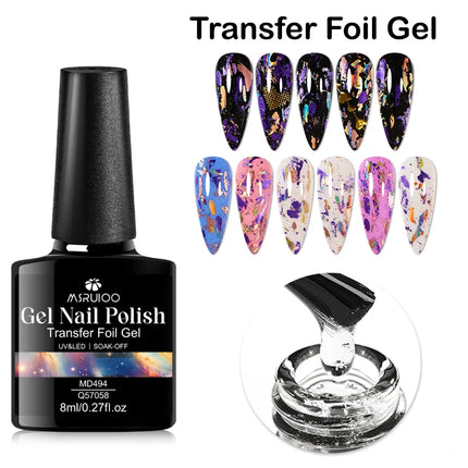 8ml Transfer Foil Gel Nail Polish Semi-Permanant Varnish For Adhesive Sticker Nail Glue Soak Off UV LED Gel Nail Art Decorations
