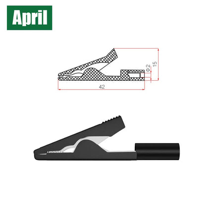 5pcs Alligator Clips Metal Crocodile Clamp with 2mm Socket Insulation Test Accessories for Multimeter