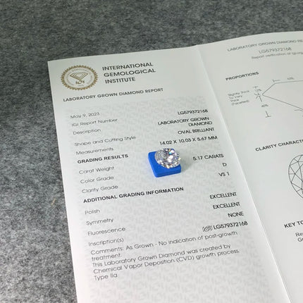 With IGI Certificate Oval Shape Lab Grown Diamonds CVD HPHT 1ct 1.5ct 2ct 2.5ct 3ct 5ct Laboratory Diamond Wholesales