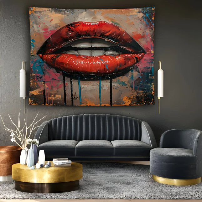 Lipstick decorating lip picture Digital printing polyester wall hanging tapestry decorative Living room bedrooms background gift
