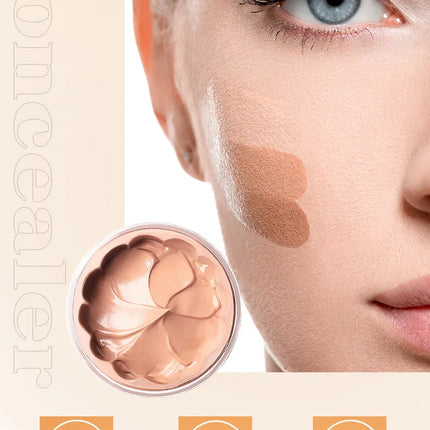 Full Coverage Liquid Concealer Waterproof Foundation Makeup Base Long Lasting Cream for Dark Circles Acne Natural Matte