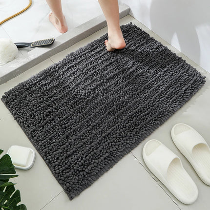 1 piece bathroom carpet bath mat, non-slip super thick lotus pine soft chenille door mat, fluffy foot mat, indoor solid color do