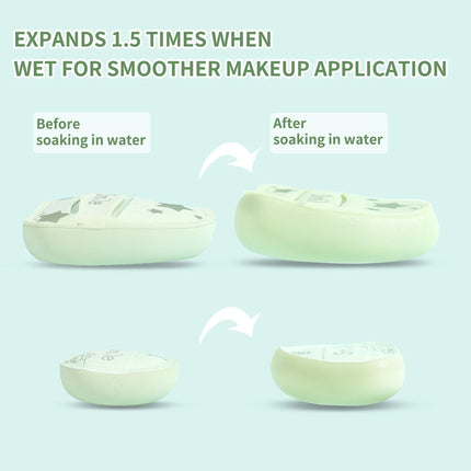 3PCS puff combination, including 1 big matcha green puff +1 detailed puff +1 storage box, a good choice for beauty tools