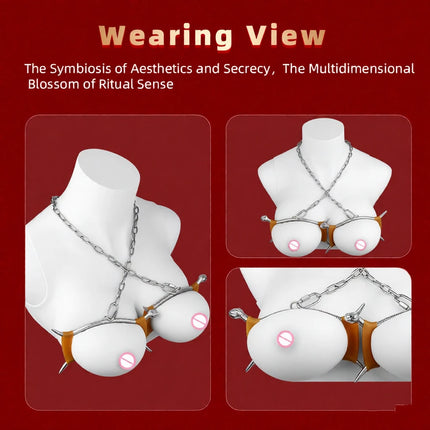 QKKQ Wearable Stainless Steel Breast Bondage Sexy Tools Chest Stimulate Nipples Massager BDSM Sex Toys Couple Erotic Accessories